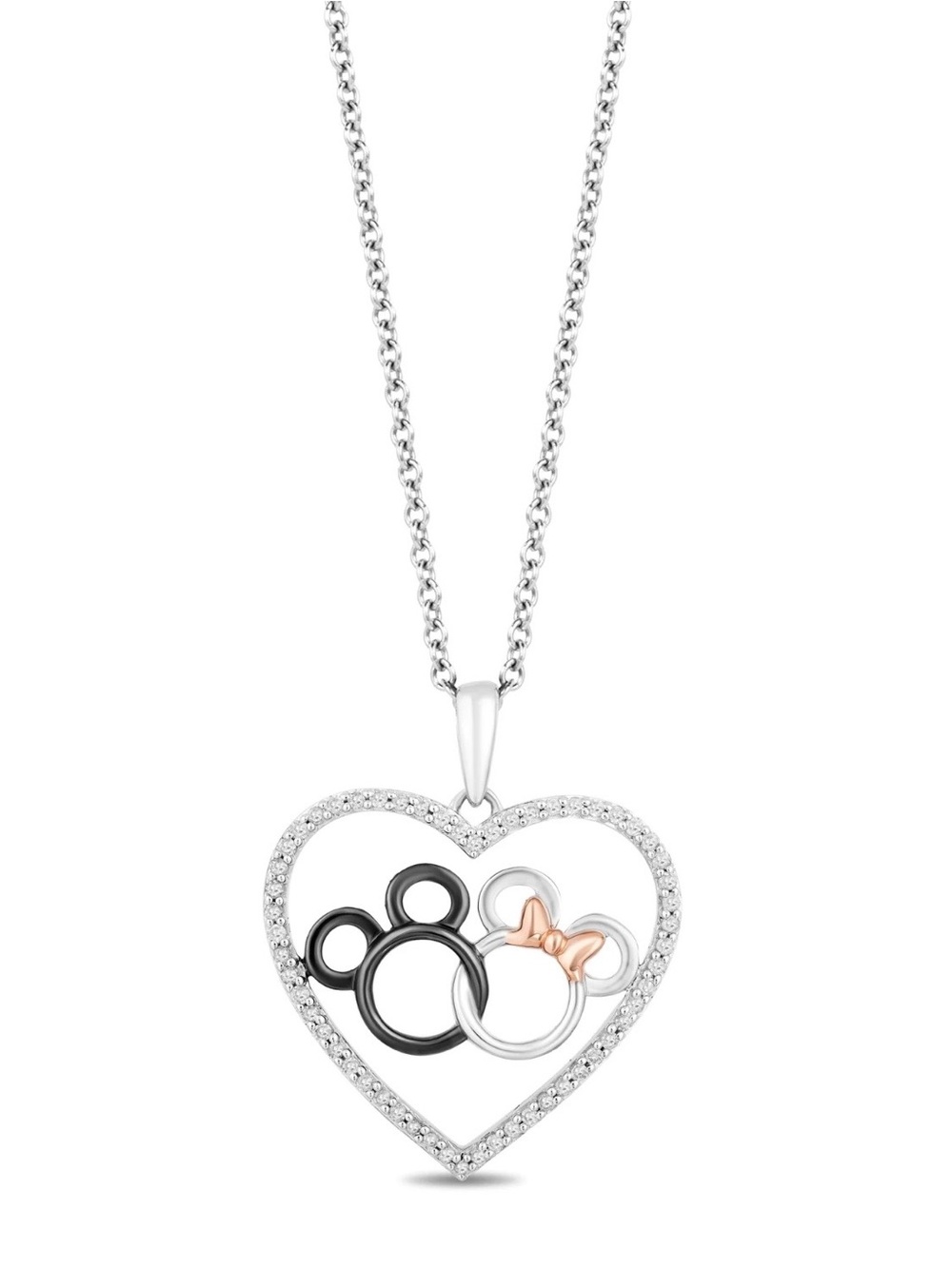Disney Jewels Collection Mickey and Minnie Necklace, New with Tags